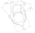 Downpipe flens Holset HE221W #7 (5-bult) Rustfritt