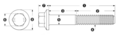 M8 x 1.25 x 20 hex black oxide bolts (1pcs)