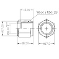 Bremsekobling hunn 9/16-18 90grader konkav