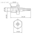 Bremsefitting hann 1/8 NPT (ingen svivel)