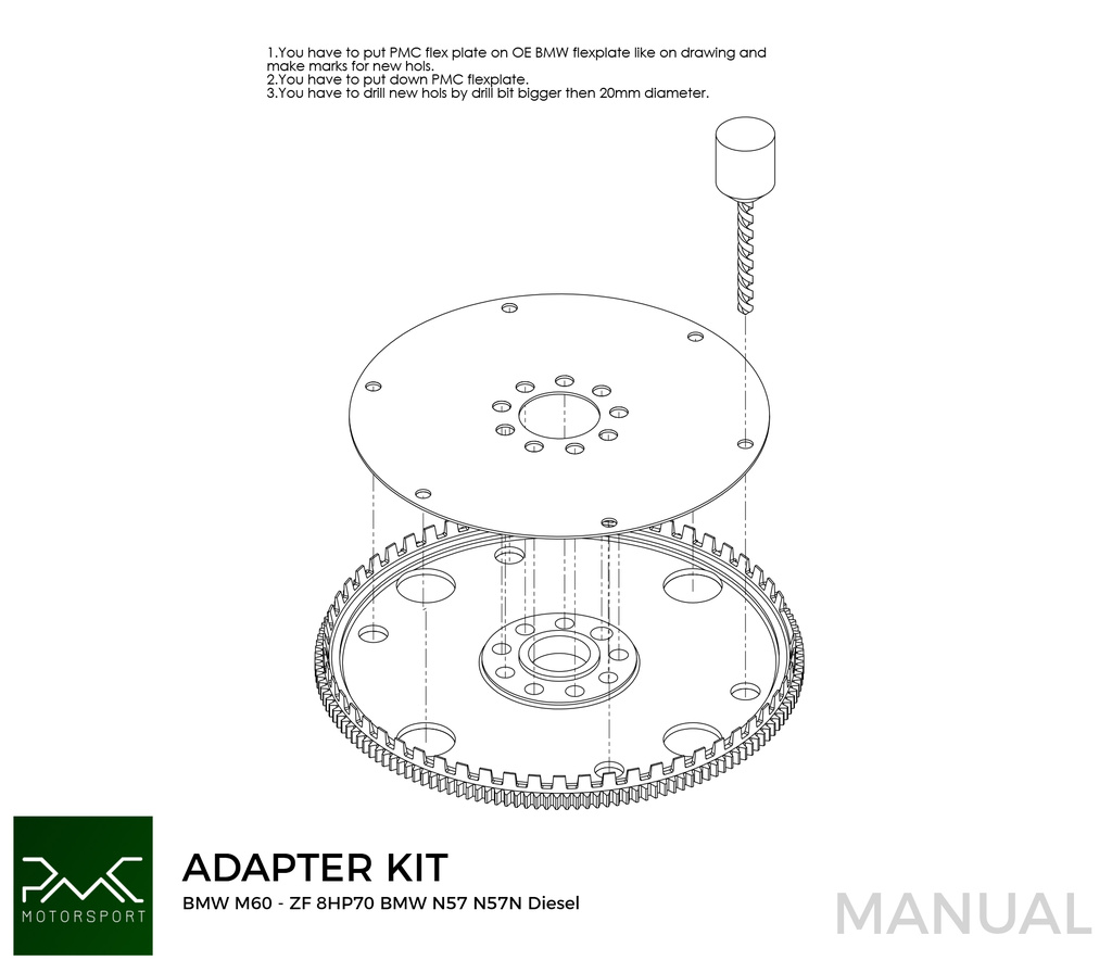 Adapter Kit BMW M60 - BMW N57N N57 ZF 8HP70