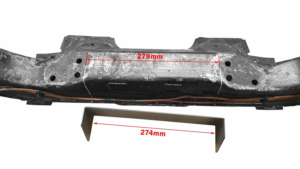 Welding plate, cut out front beam Volvo 240