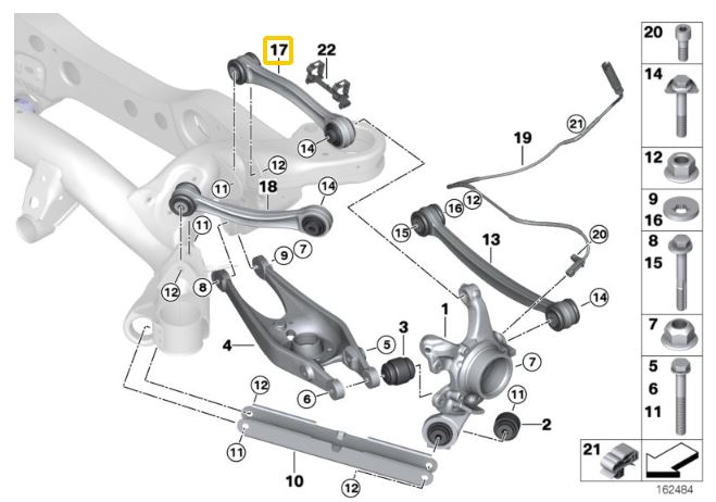 usterbart Bærearmer Bak BMW E8x, E9x (Ver. 1)