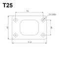 T25 turbo flens rustfritt