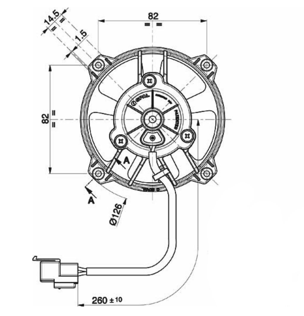 Spal vifte 96mm / 3,8" blås