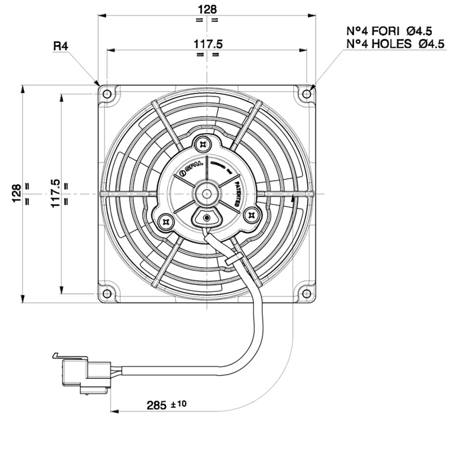Spal vifte 115mm / 4,5" blås