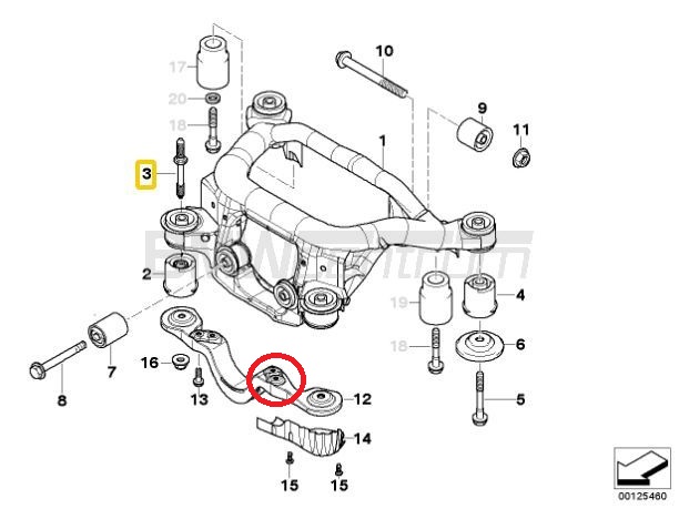 Gulvforsterker bak BMW E46