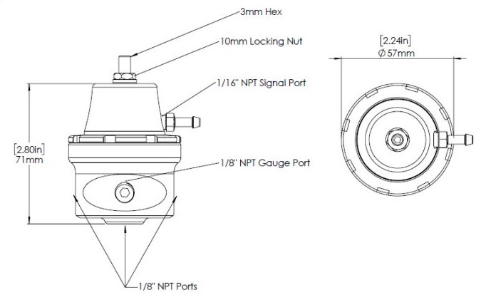 Turbosmart drivstofftrykkregulator Kompakt (1/8" NPT) sovekabin