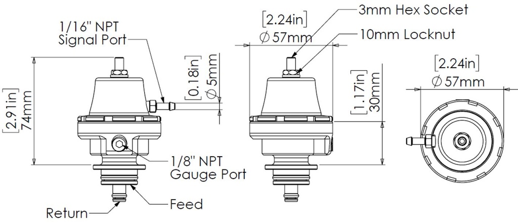 Turbosmart Drivstofftrykkregulator Kompakt (Bosch) Sleeper