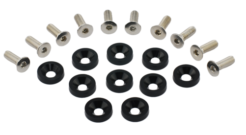 Innfelt skive med skrue / JDM Fender washer Sort