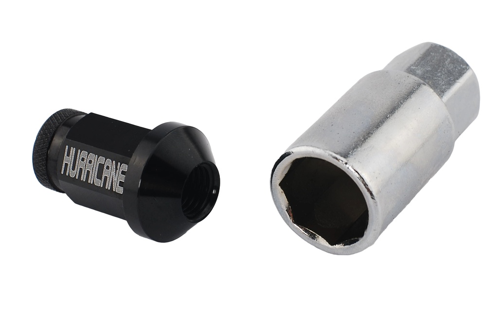 Hjulmutter Aluminium Svart M12x1,25 (39mm)