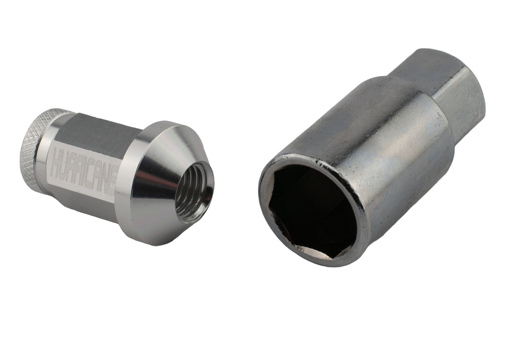 Hjulmutter Aluminium Sølv M12x1,25 (39mm)