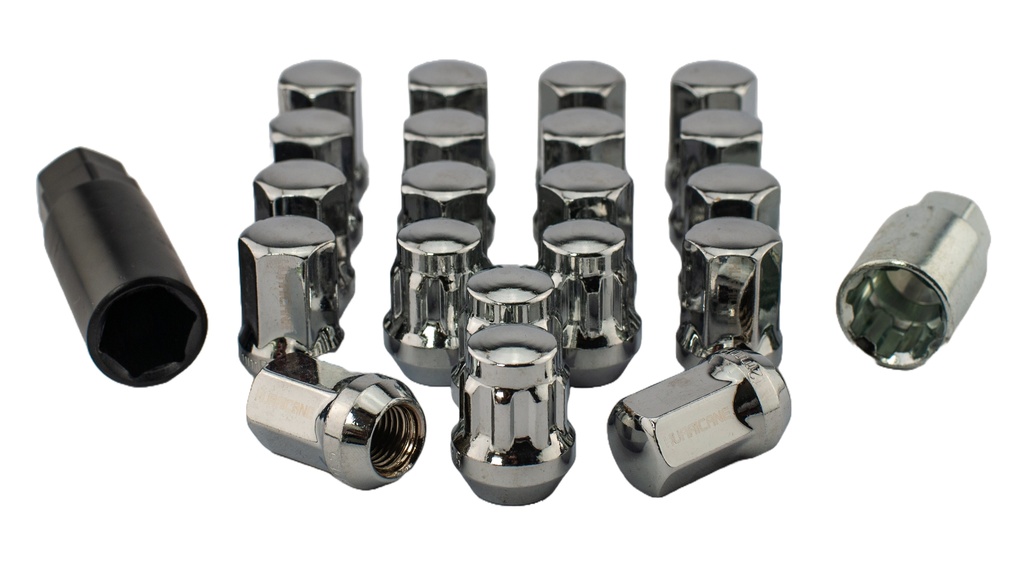 Hjulmuttersett Stål Sølv M12x1,5 (32mm)