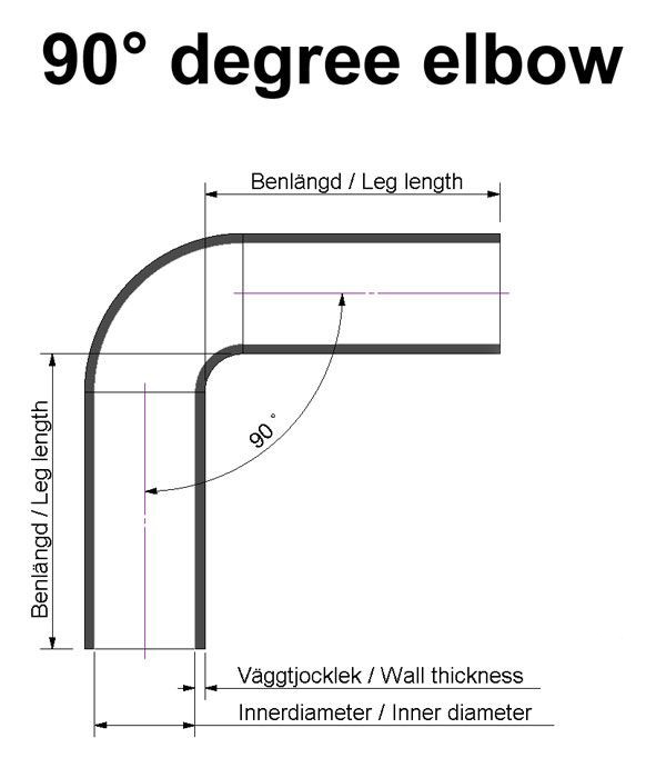 Silikonslange 90 graders 3" (76mm)