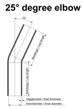 Silikonslange Svart 25 grader 1,875'' (48mm)