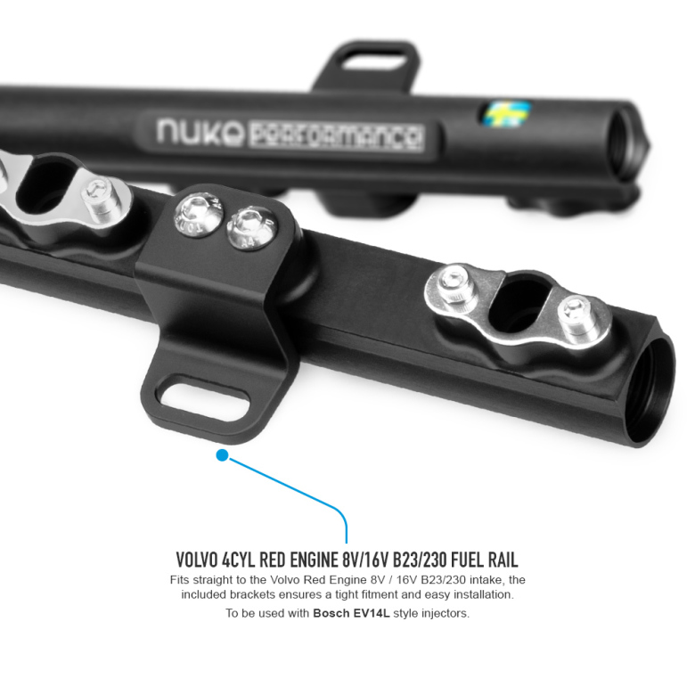 Nuke fuel rail Volvo 8v/16v B23/230 "Rød blokk"