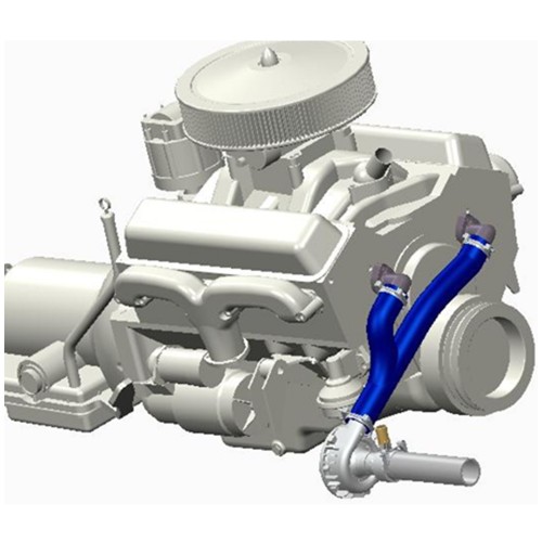 Davies Craig Chevrolet Big Block Elektrisk vannpumpeadapter kit (blå slange)