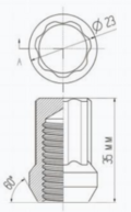 Hjulmutter Sett av låsemodell Sort M12x1,5