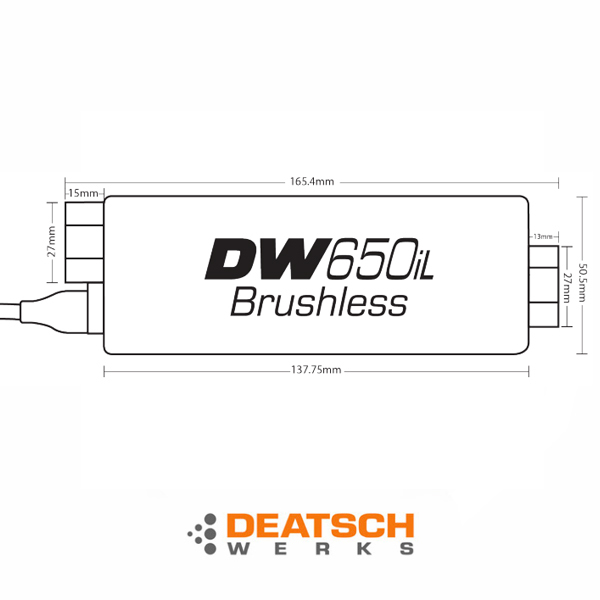Deatschwerks DW650il Børsteløs in-line drivstoffpumpe