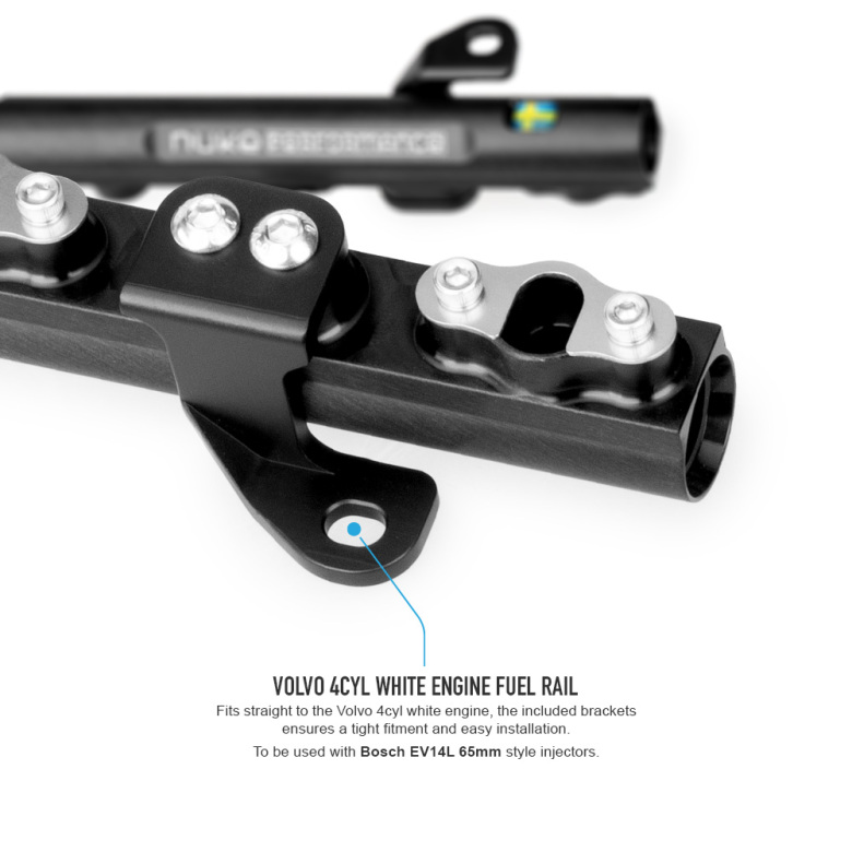 Nuke Volvo 4cyl White Engine Fuel Rail