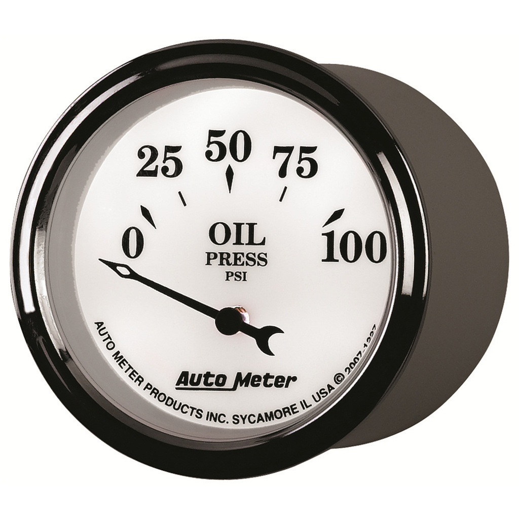 2-1/16" Oljetrykk, 0-100 Psi, Old-Tyme White Ii
