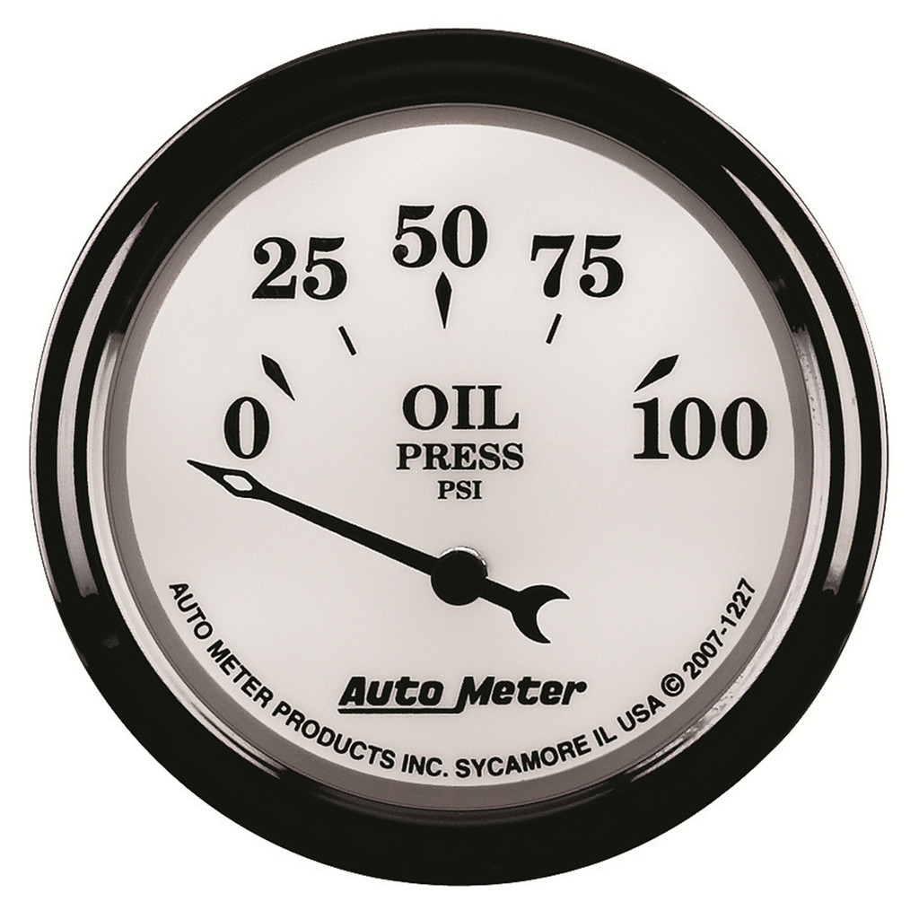 2-1/16" Oljetrykk, 0-100 Psi, Old-Tyme White Ii