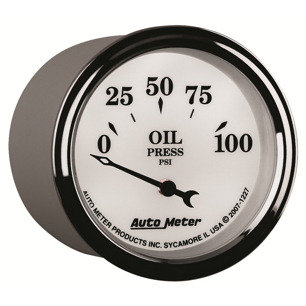 2-1/16" Oljetrykk, 0-100 Psi, Old-Tyme White Ii
