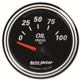 2-1/16" Oljetrykk, 0-100 Psi, Designer Black Ii