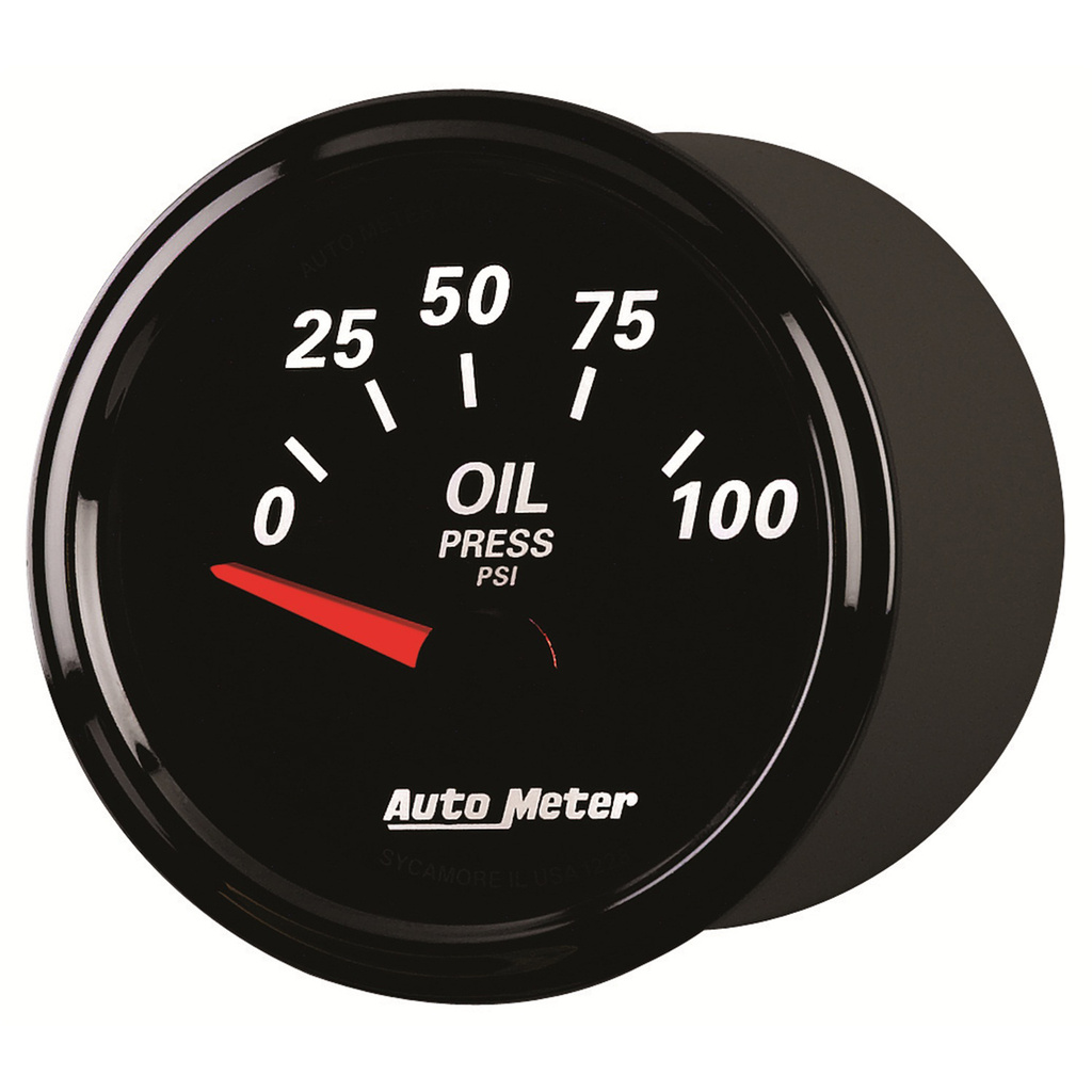 2-1/16" Oljetrykk, 0-100 Psi, Designer Black Ii