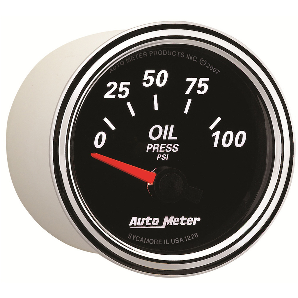 2-1/16" Oljetrykk, 0-100 Psi, Designer Black Ii