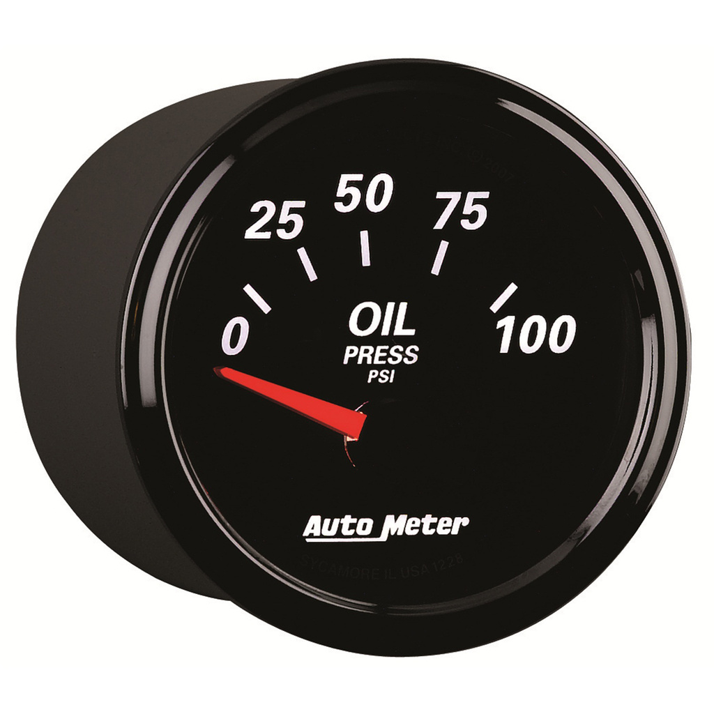 2-1/16" Oljetrykk, 0-100 Psi, Designer Black Ii