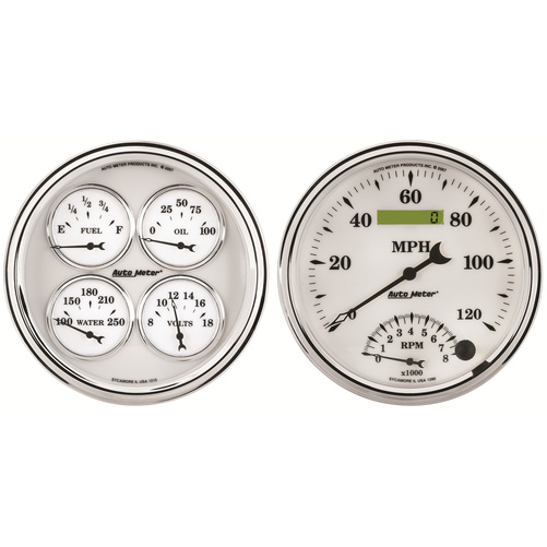 2 stk. Målesett, 5" Quad & Hastighetsmåler, 240-33 Ω, Old Tyme White Ii