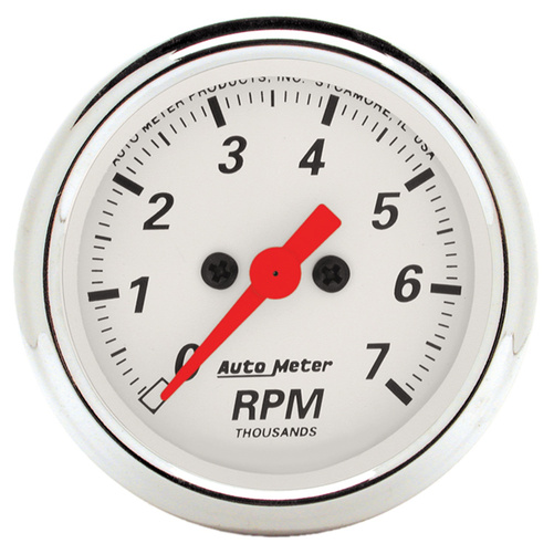 2-1/16" In-Dash Turteller, 0-7,000 Rpm, Arctic White
