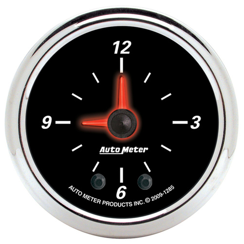 2-1/16" Klokke, 12 timer, Designer Black Ii