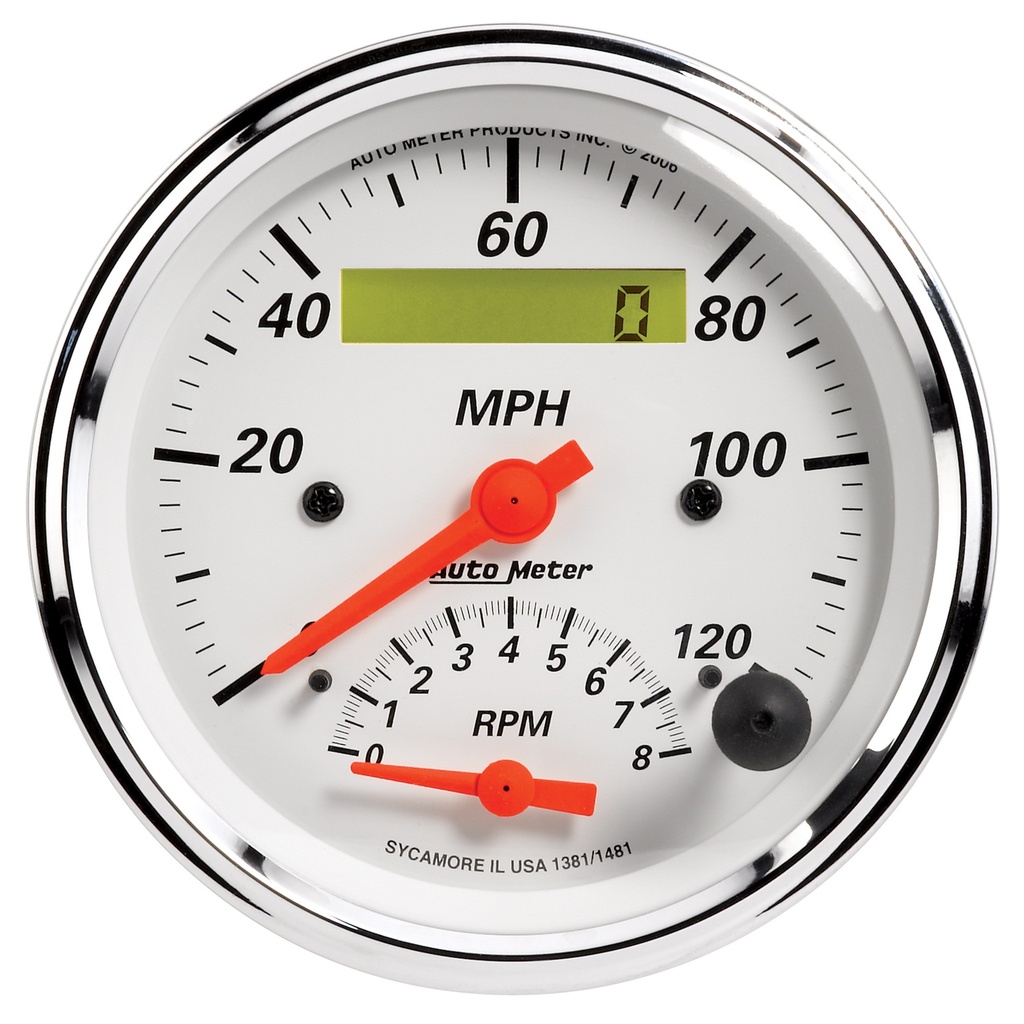 2 stk. Målesett, 3-3/8" Quad & Tach/Speedo, 240-33 Ω, Arctic White