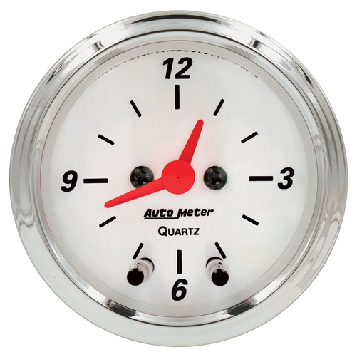 2-1/16" Klokke, 12 timer, Arctic White