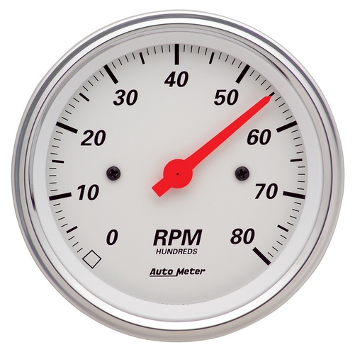 3-3/8" In-Dash Turteller, 0-8,000 Rpm, Arctic White