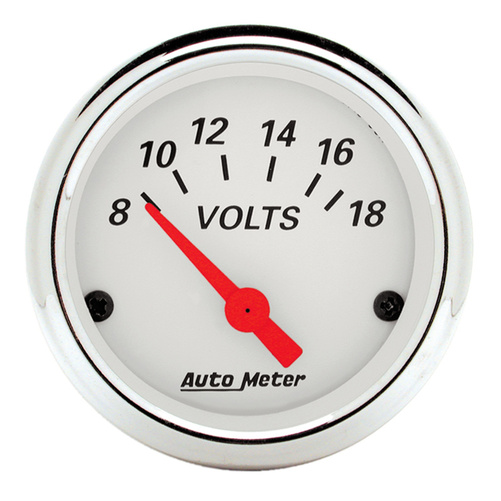 2-1/16" Voltmeter, 8-18v, Arctic White