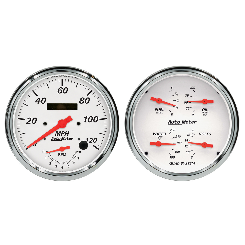 2 stk. Målesett, 5" Quad & Tach/Speedo, 240-33 Ω, Arctic White