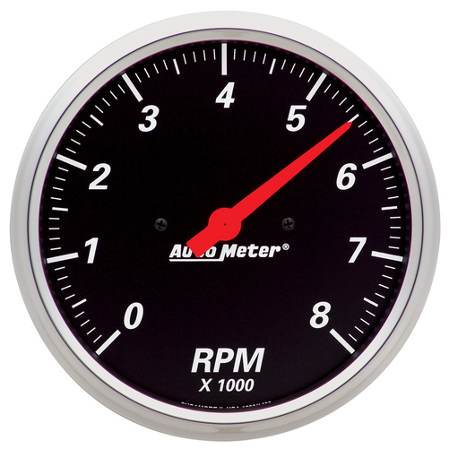 5" In-Dash Turteller, 0-8,000 Rpm, Designer Black
