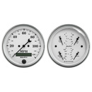 2 stk. Målesett, 3-3/8" Quad & Hastighetsmåler, 240-33 Ω, Old Tyme White