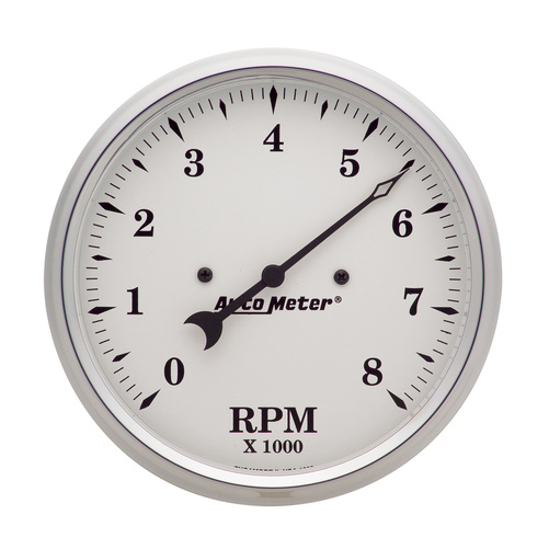 5" In-Dash Turteller, 0-8,000 Rpm, Old-Tyme White