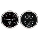 2 stk. Målesett, 5" Quad & Tach/Speedo, 240-33 Ω, Old Tyme Black