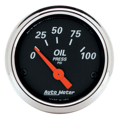 2-1/16" Oljetrykk, 0-100 Psi, Designer Black