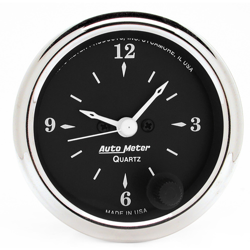 2-1/16" Klokke, 12 timer, Old Tyme Black