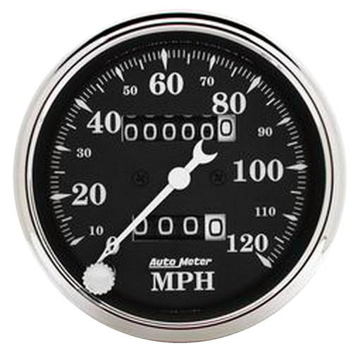 3-1/8" Hastighetsmåler, 0-120 Mph, Old Tyme Black