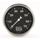 3-1/8" In-Dash Turteller, 0-7,000 Rpm, Old Tyme Black