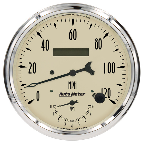 5" Turteller/Speedometer Combo, 8k Rpm/120 Mph, Antique Beige
