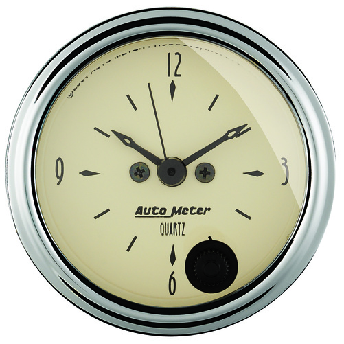 2-1/16" Klokke, 12 timer, Antique Beige