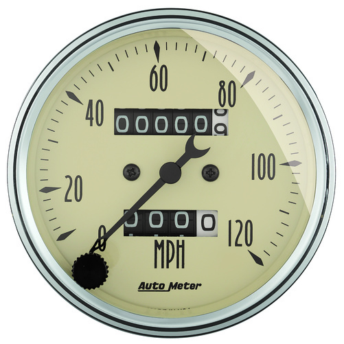 3-1/8" Hastighetsmåler, 0-120 Mph, Antique Beige
